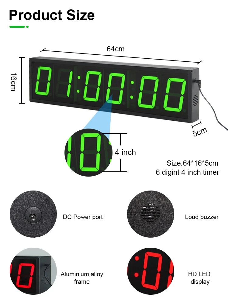 LED green wall clock (3)